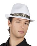 gengszter kalap, fehér, textil 