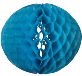 Darázsfészkes gömb, papír 30 cm kék