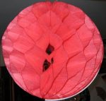 Darázsfészkes gömb, papír 30 cm piros