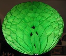 Darázsfészkes gömb, papír 40 cm zöld
