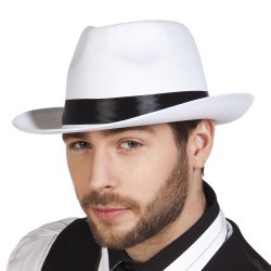 gengszter kalap, fehér, filc