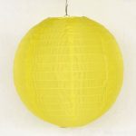 Lampion rizspapírból, 30 cm citromsárga
