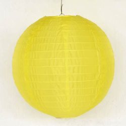 Lampion rizspapírból, 30 cm citromsárga