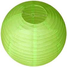 Lampion rizspapírból, 30 cm világos zöld