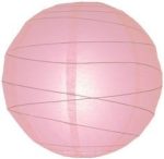   Lampion rizspapírból, 60 cm rózsaszín szabálytalan abronccsal
