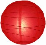 Lampion rizspapírból, 60 cm piros szabálytalan abronccsal