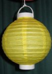 Lampion rizspapírból LED-el, 20 cm citromsárga  elemmel