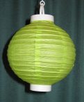 Lampion rizspapírból LED-el, 20 cm zöld  
