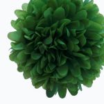 Pom-pom dekoráció, papír 34 cm sötét zöld