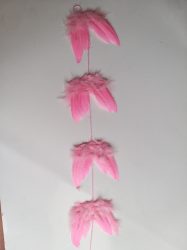 Angyalszárny girland 12 db szárnnyal ( 11 cm ) rózsaszín