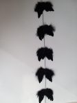 Angyalszárny girland 16 db szárnnyal (7cm) fekete
