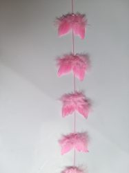 Angyalszárny girland 16 db szárnnyal (7cm) rózsaszín