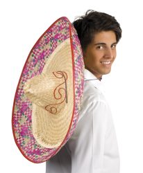 Eredeti mexikói sombrero,  natúr, mintával 70 cm