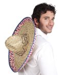 Eredeti mexikói sombrero,  natúr, mintával 52 cm