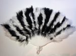 Marabutoll legyező 21 bordás fehér-fekete színben
