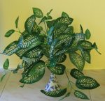 Cserepes sávos-zöld növény, 30 cm (mű)