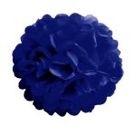 Pom-pom dekoráció, papír 34 cm sötét kék